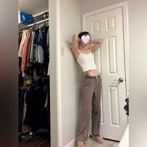 Ann Taylor Petite Signature Brown Trousers (0P)